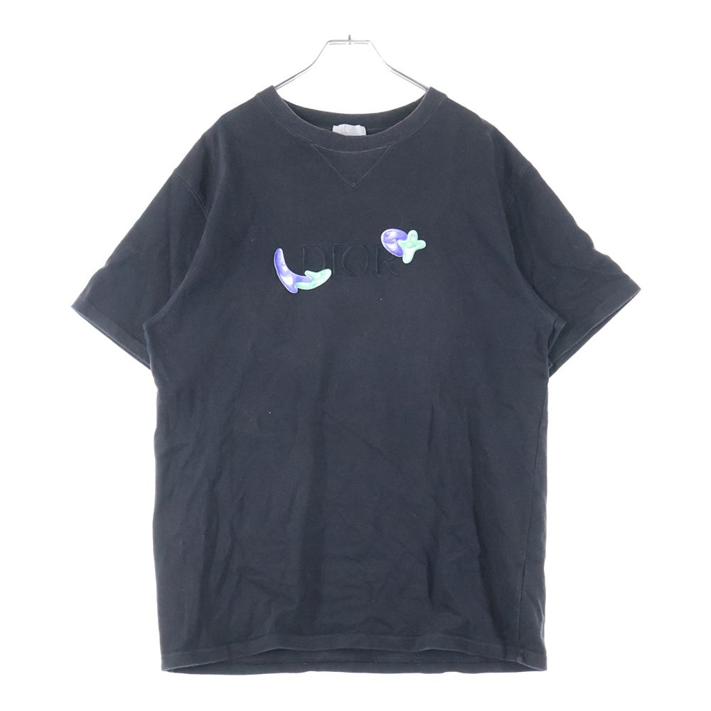 Christian Dior(クリスチャンディオール) ×Kenny Scharf Oversized Tee 193J685D0554 ケニー シャーフ ロゴ刺繍 オーバーサイズ クルーネック半袖Tシャツカットソー ブラック