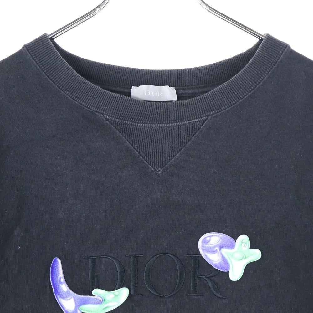 Christian Dior(クリスチャンディオール) ×Kenny Scharf Oversized Tee 193J685D0554 ケニー シャーフ ロゴ刺繍 オーバーサイズ クルーネック半袖Tシャツカットソー ブラック