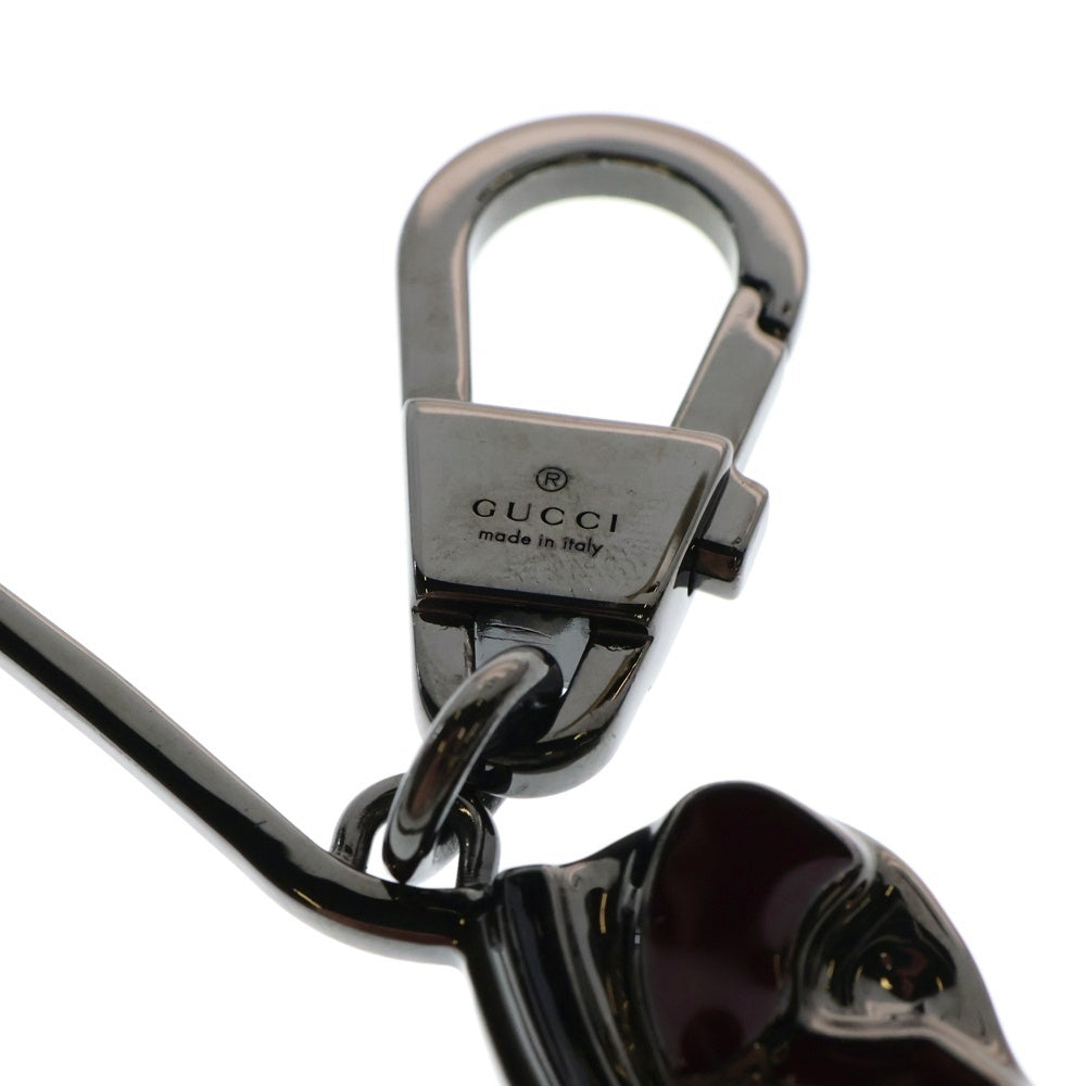 GUCCI(グッチ) インターロッキングG ドッグ キーチェーン キーリング バッグチャーム ブラック 817294