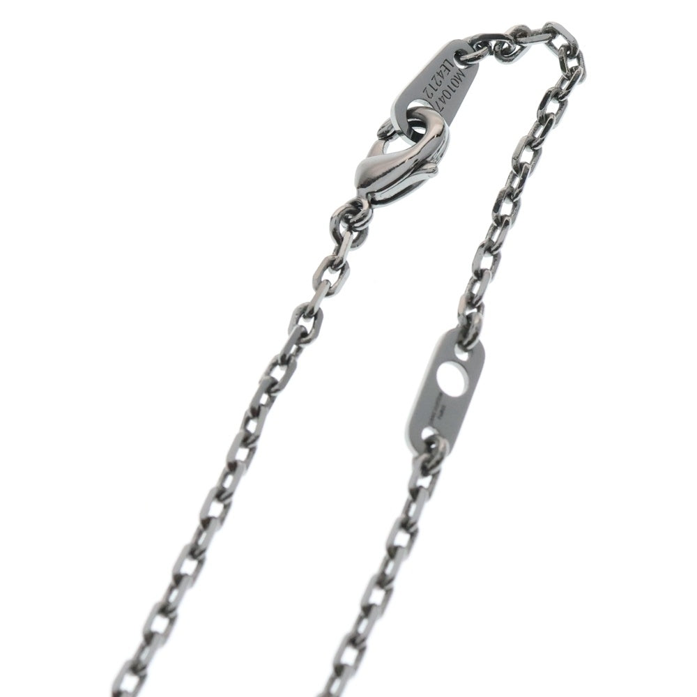 LOUIS VUITTON(ルイヴィトン) モノグラム ペンダント・フラワー ロケット ネックレス ブルー シルバー ガンメタ金具 M01047