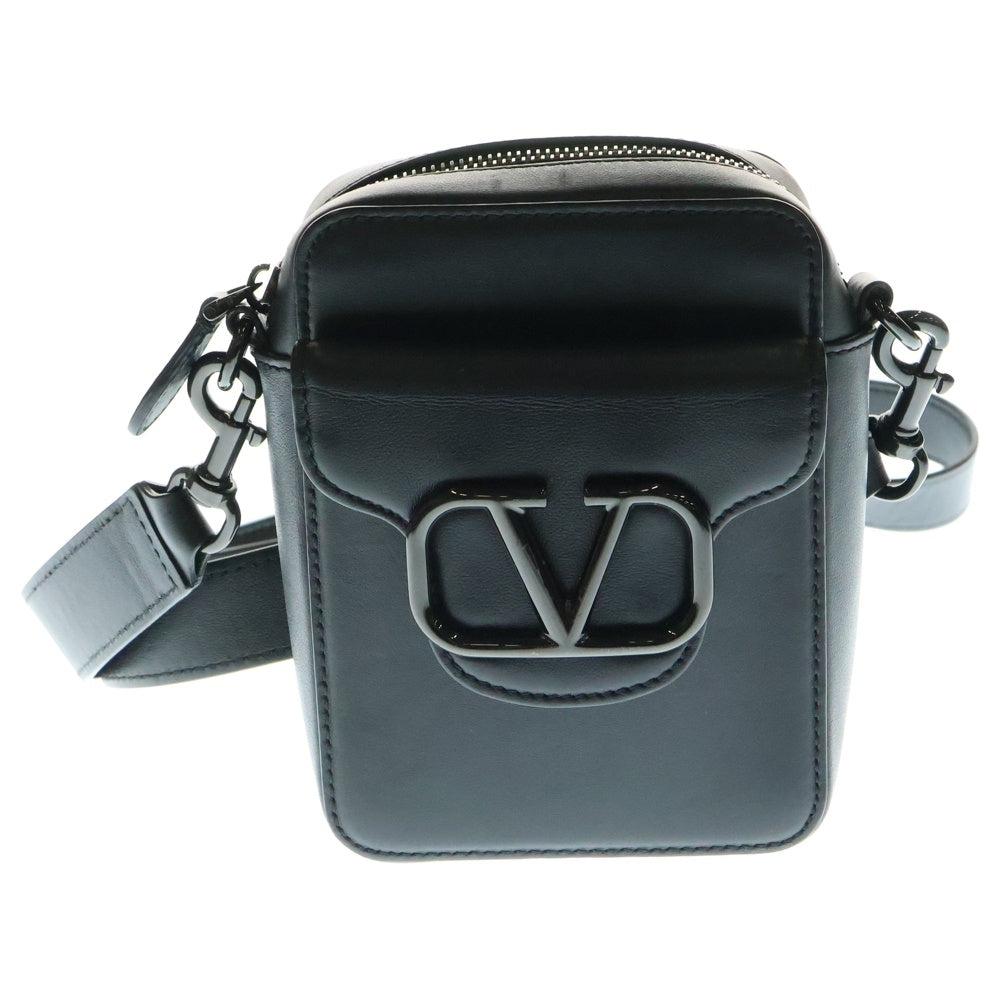 VALENTINO(ヴァレンティノ) Vロゴ ショルダーバッグ クロスボディーバッグ ミニバッグ ブラック ブラック金具 レザー