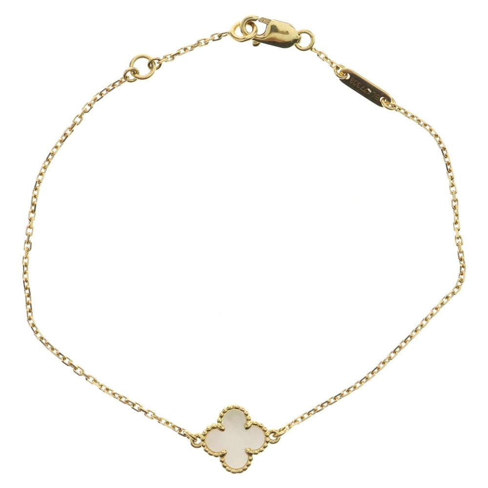 Van Cleef & Arpels(ヴァンクリーフアンドアーペル) スウィートアルハンブラ マザーオブパール ブレスレット Au750YG イエローゴールド レディース