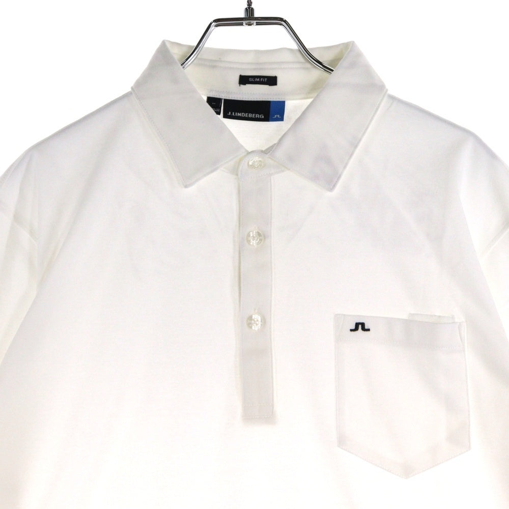 J.LINDEBERG(ジェイリンドバーグ) スリムフィット 半袖ポロシャツ ホワイト