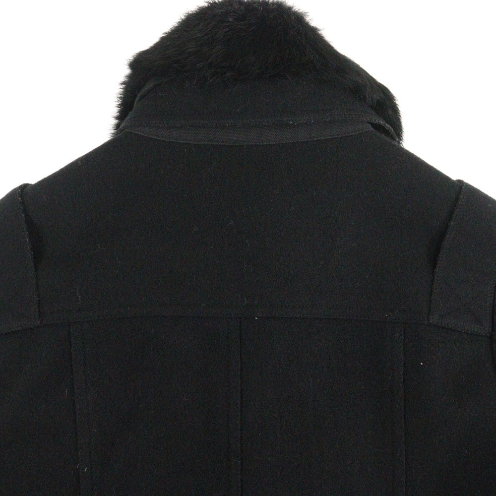 BURBERRY BLUE LABEL(バーバリーブルーレーベル) デタッチャブル ファー 襟 ウール ショートジャケット ブルゾン ブラック レディース FLF37-582-15