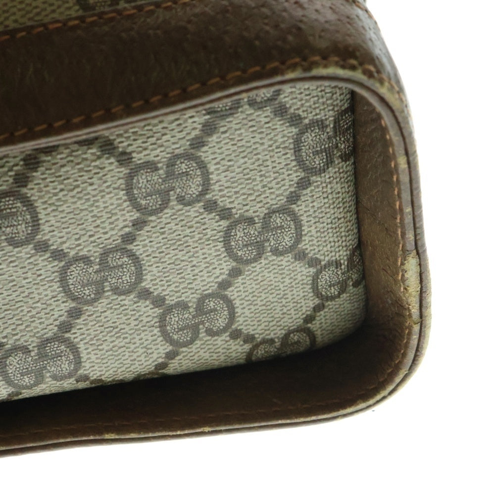 GUCCI(グッチ) オールドグッチ ショルダーバッグ カメラバッグ ブラウン×ベージュ ゴールド金具 PVC×レザー
