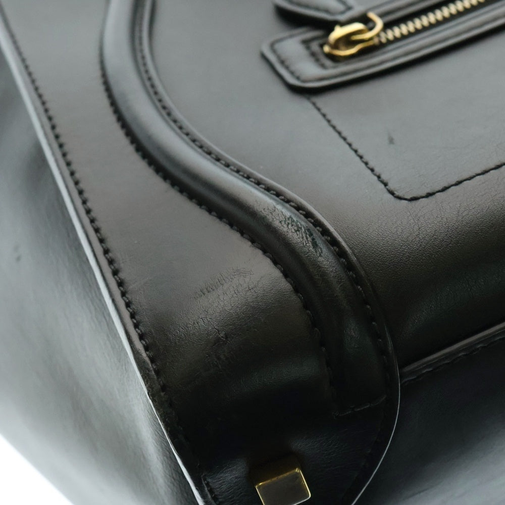 CELINE(セリーヌ) ラゲージ ミニショッパー レザーハンドバッグ ブラック レディース