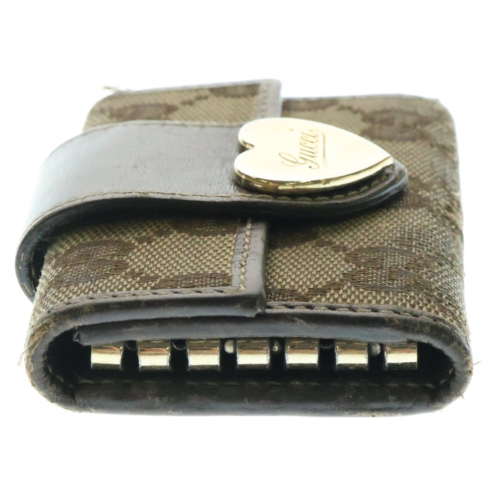 GUCCI(グッチ) GGキャンバス ハート キーケース ブラウン