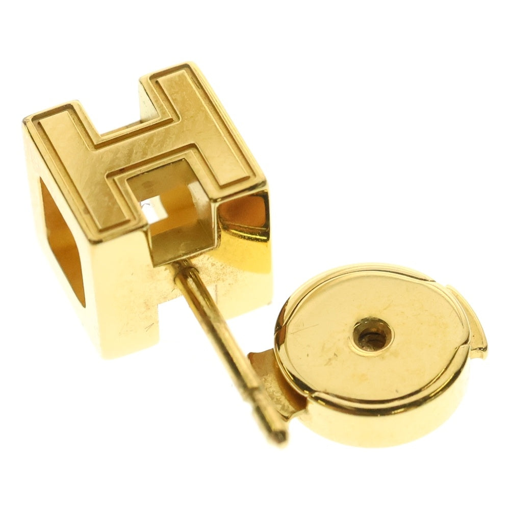 HERMES(エルメス) カージュドアッシュ Hキューブ ピアス イヤーアクセサリー ピンク×GP ゴールド