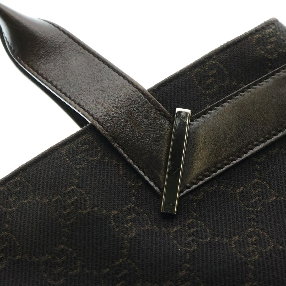 GUCCI(グッチ) GGキャンバス レザー切替キャンバスハンドバッグ ブラック レディース 73984