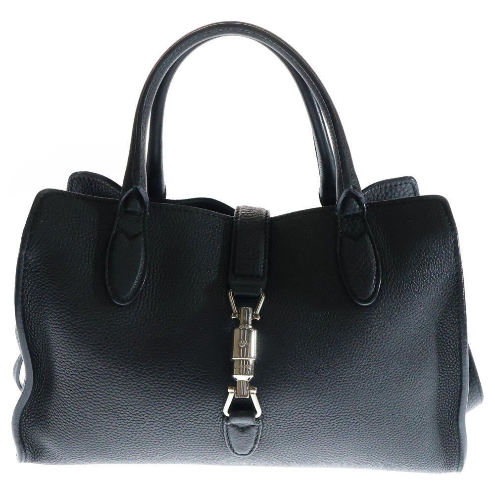 GUCCI(グッチ) ニュージャッキー レザー 2WAY ハンド ショルダーバッグ シルバー金具 ブラック 365460
