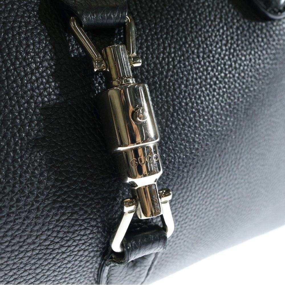 GUCCI(グッチ) ニュージャッキー レザー 2WAY ハンド ショルダーバッグ シルバー金具 ブラック 365460