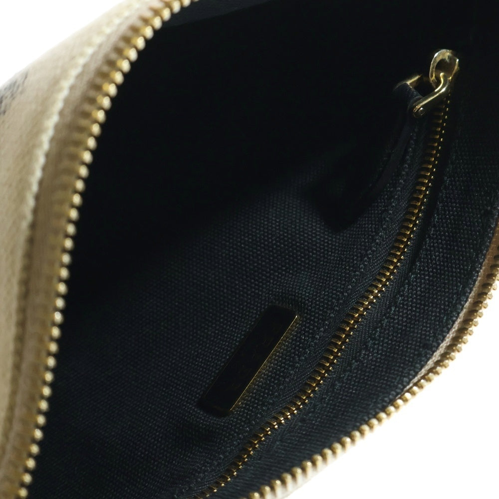 PRADA(プラダ) カナパ ロゴ ポーチ 小物入れ セカンドバッグ ゴールド金具 アイボリー キャンバス×レザー 1NH018