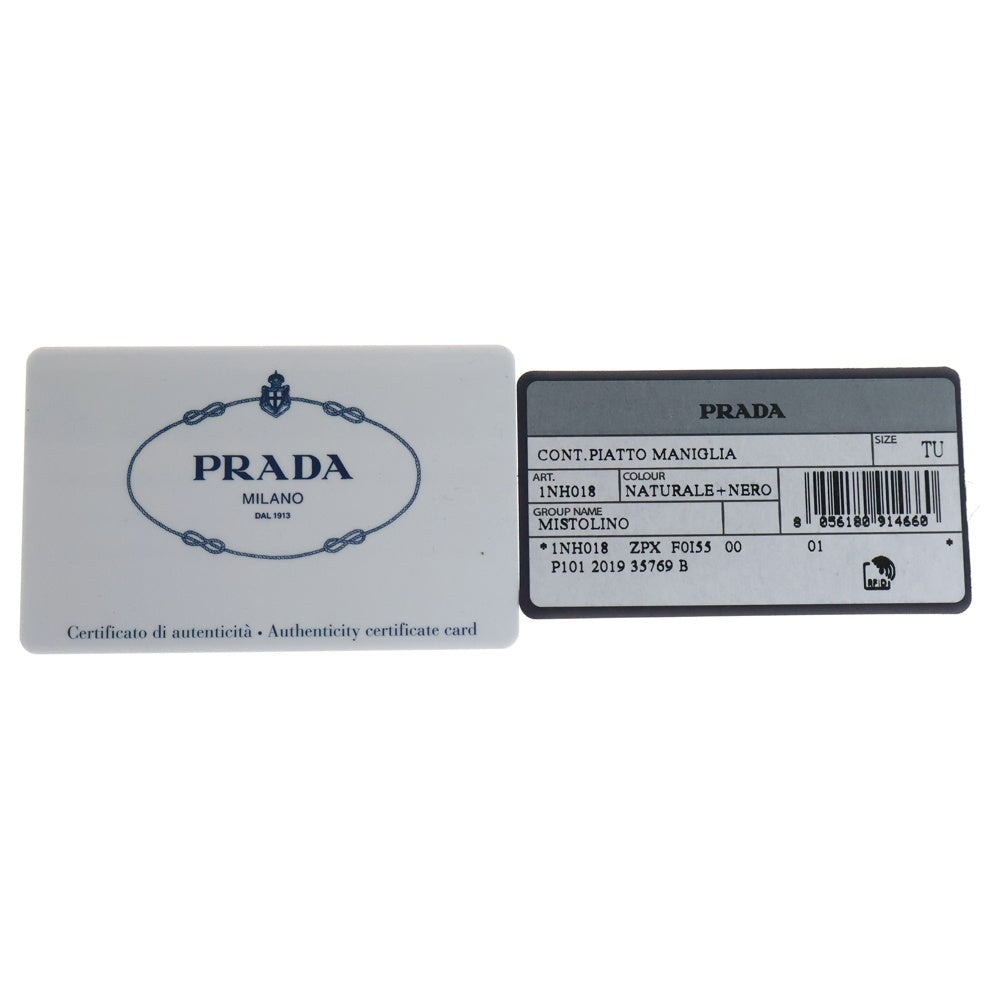 PRADA(プラダ) カナパ ロゴ ポーチ 小物入れ セカンドバッグ ゴールド金具 アイボリー キャンバス×レザー 1NH018