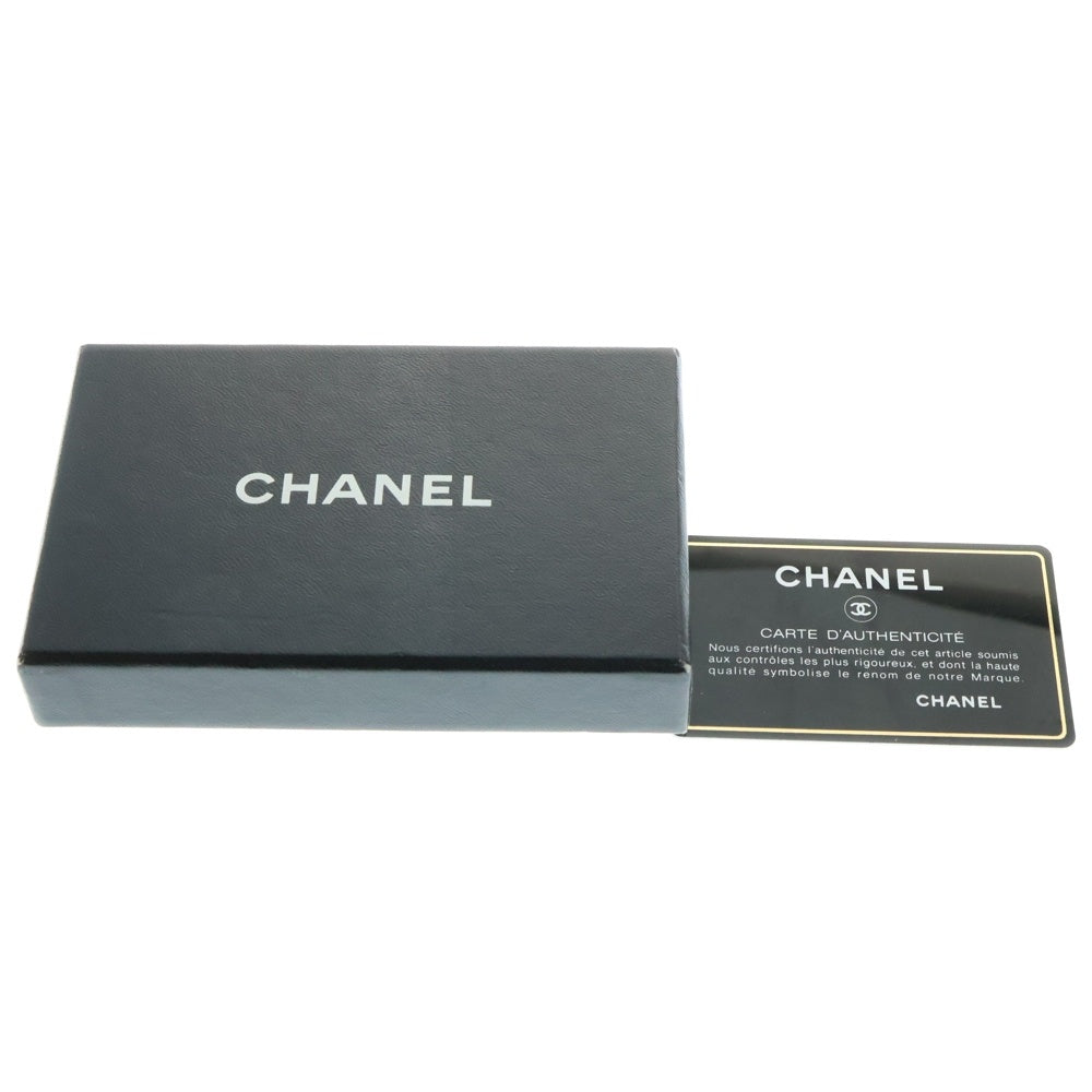 CHANEL(シャネル) カンボンライン キルティング カードケース 名刺入れ ブラック×ホワイト レザー ラムスキン
