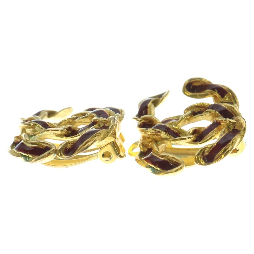 CHANEL(シャネル) ココマーク イヤリング イヤーアクセサリー レッド×ゴールド GP 02P