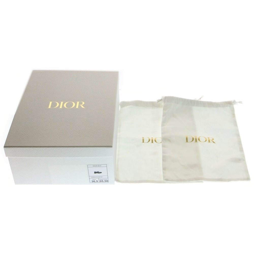 Christian Dior(クリスチャンディオール) ロゴパッチ プラットフォーム 厚底 ローカットシューズ ローファー ブラック レディース KDB862ACA900365