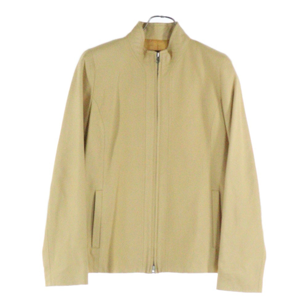 FAIRE LA SAISON(フェール ラ セゾン) ラムスキン レザー ノーカラー ジップアップ シングル ライダースジャケット イエロー レディース