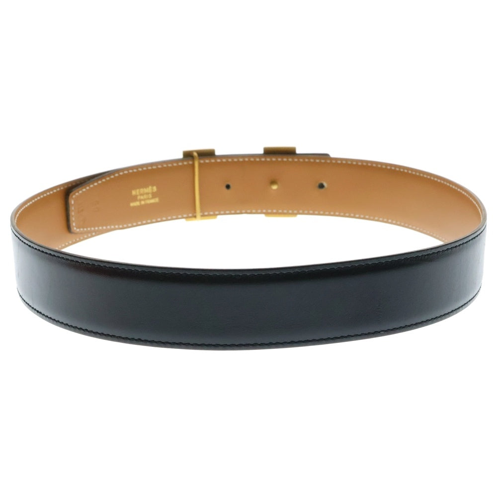 HERMES(エルメス) コンスタンス ベルト ブラック ゴールド金具 ボックスカーフ レザー 〇Z刻印
