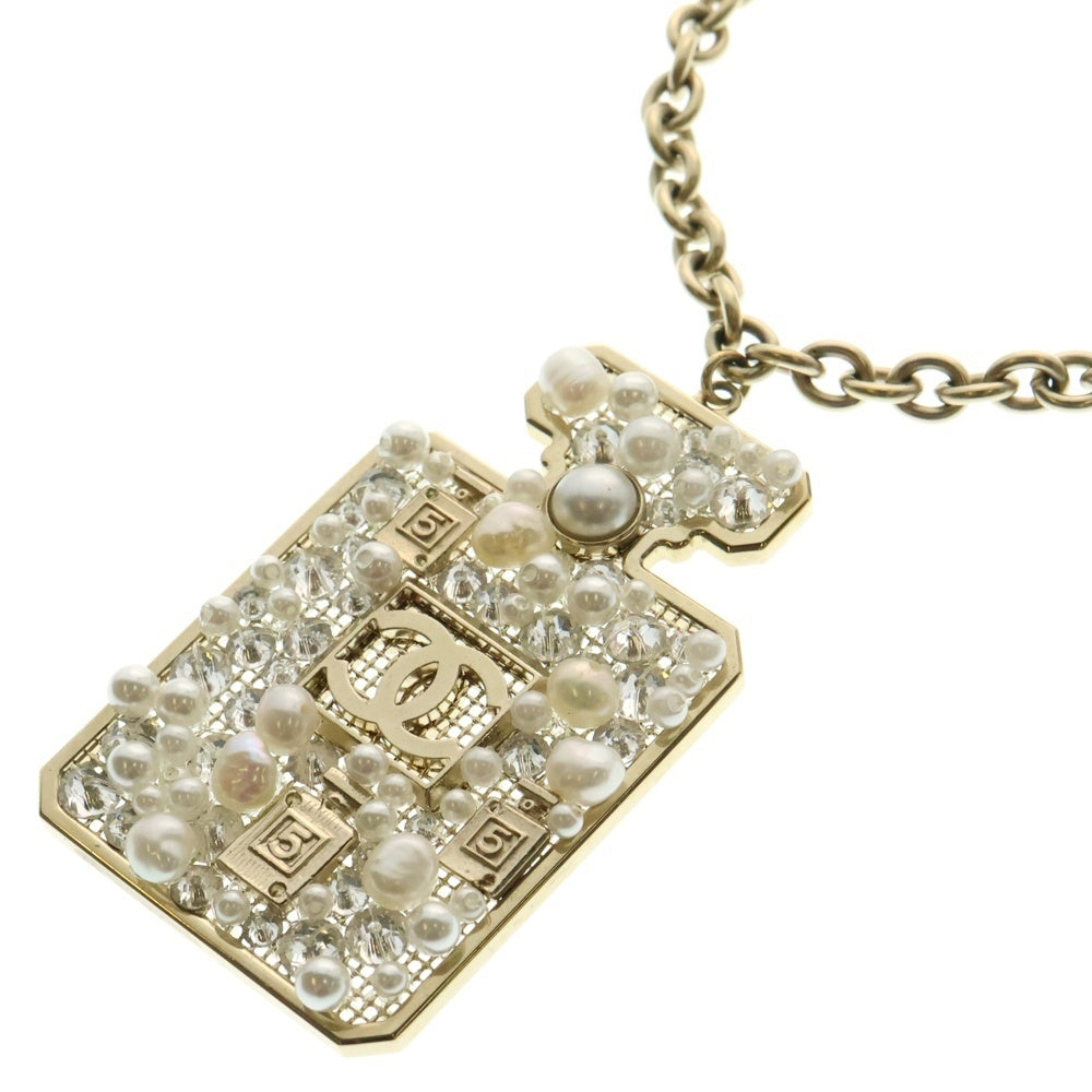 CHANEL(シャネル) 香水モチーフ パール ネックレス ペンダント チェーン ゴールド A20A