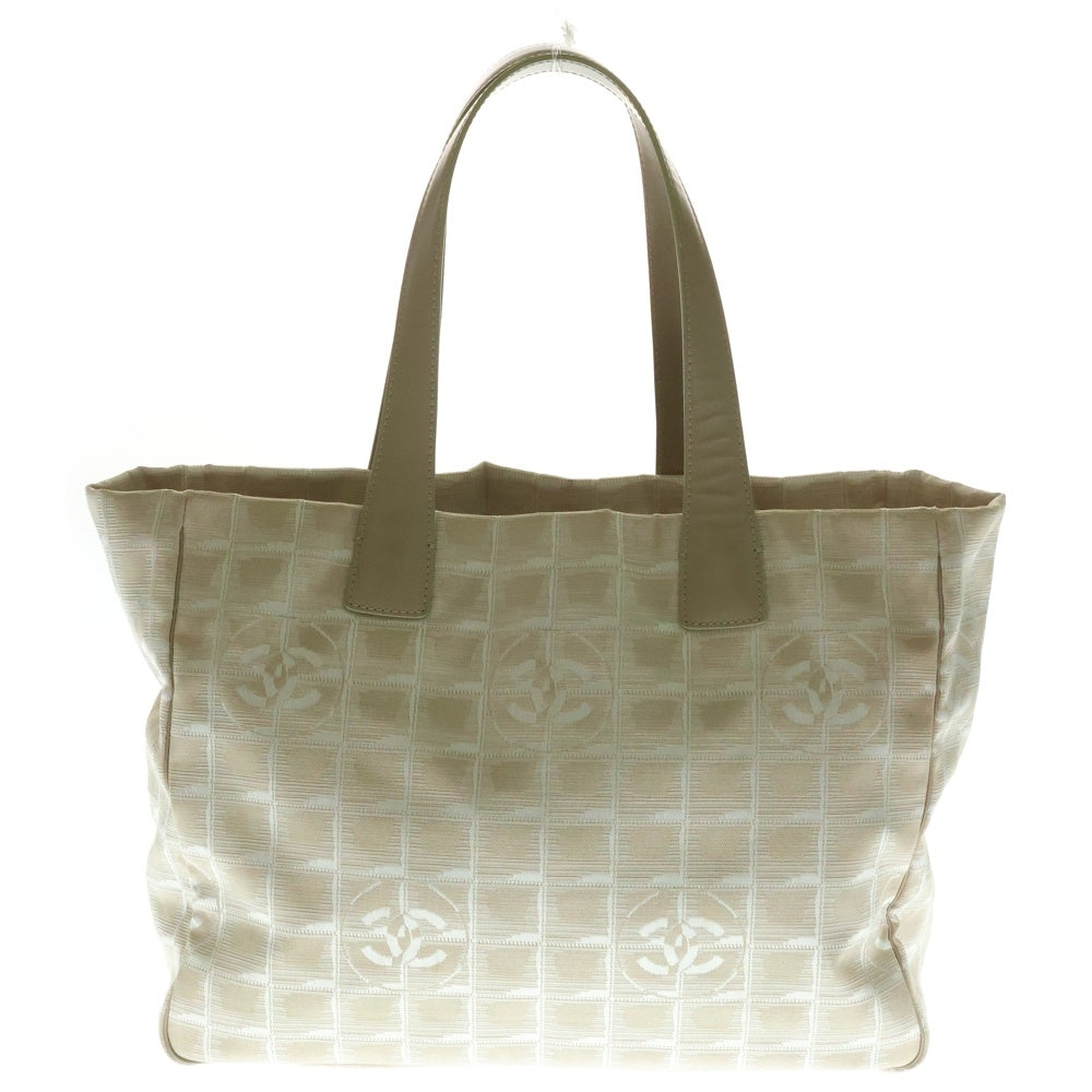 CHANEL(シャネル) ニュートラベルライン トートMM トートバッグ ハンドバッグ ベージュ ナイロン×レザー