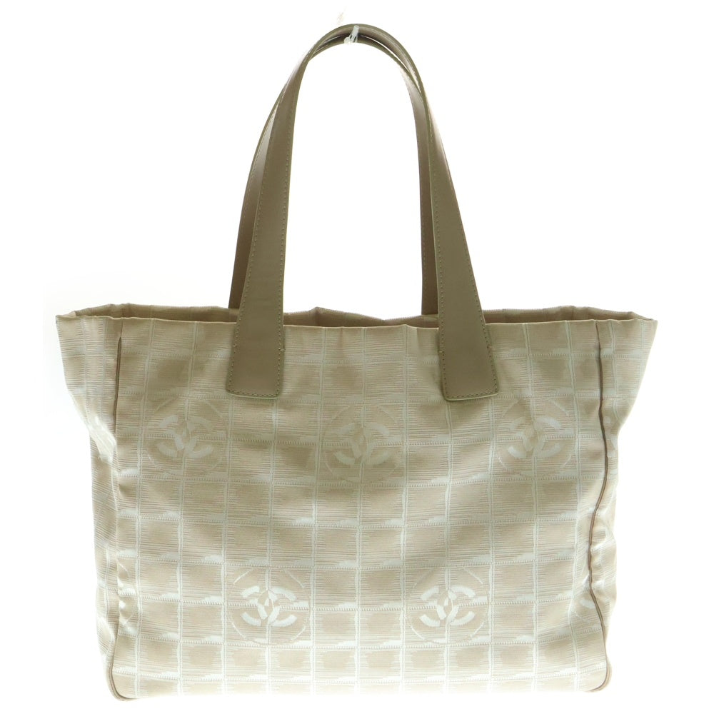 CHANEL(シャネル) ニュートラベルライン トートMM トートバッグ ハンドバッグ ベージュ ナイロン×レザー