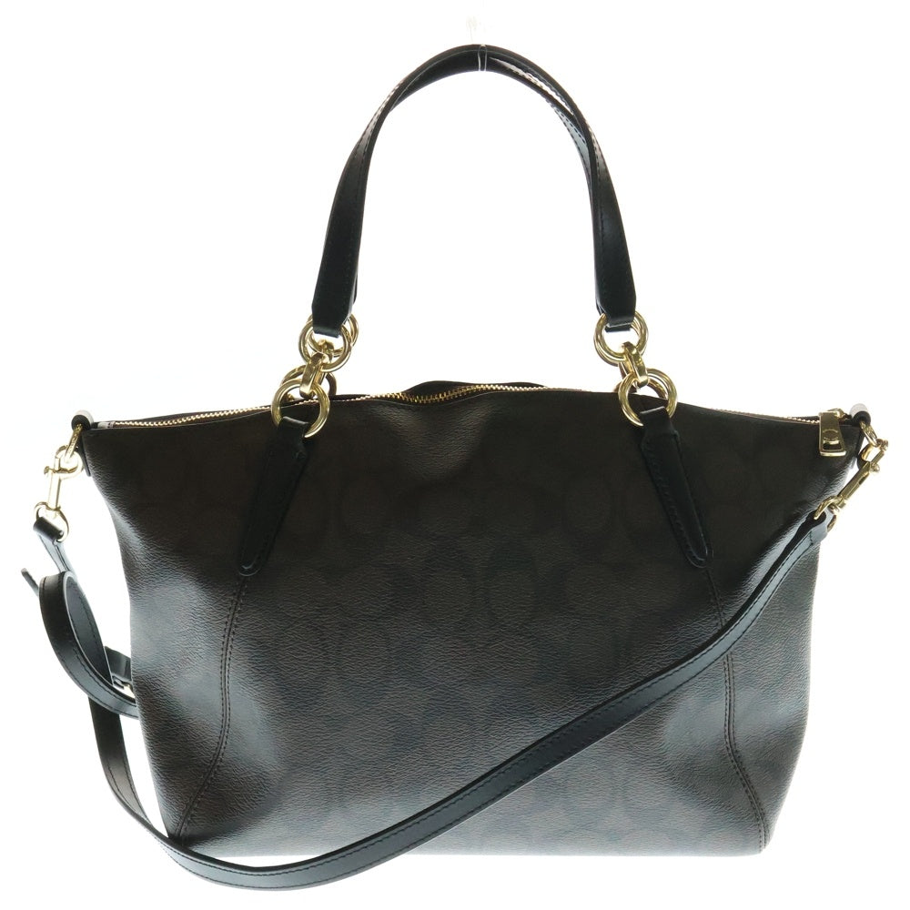 COACH(コーチ) ケルシー シグニチャー ロゴプレート 2WAY ハンド ショルダーバッグ ゴールド金具 ブラウン F28989