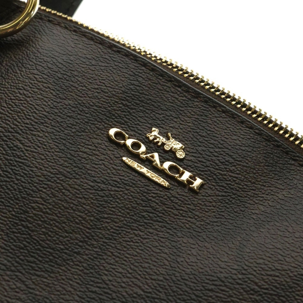 COACH(コーチ) ケルシー シグニチャー ロゴプレート 2WAY ハンド ショルダーバッグ ゴールド金具 ブラウン F28989