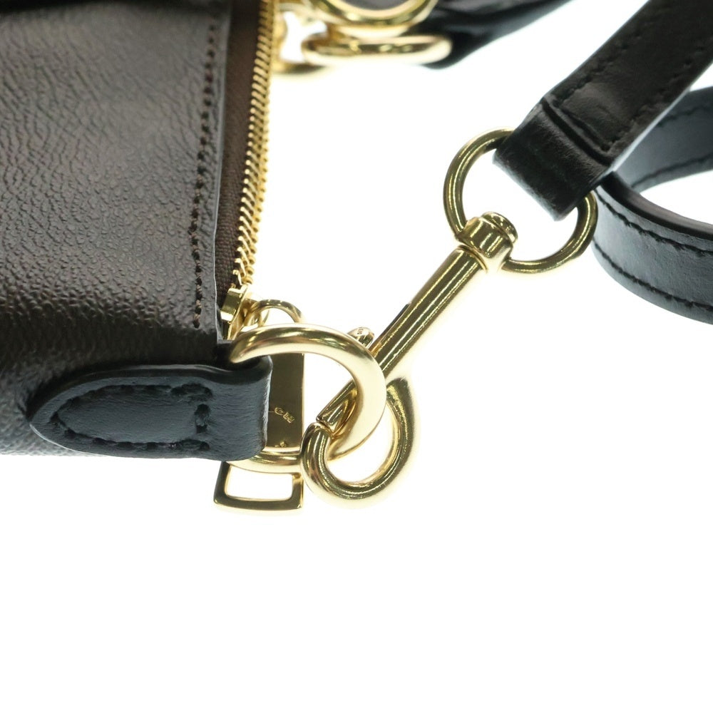 COACH(コーチ) ケルシー シグニチャー ロゴプレート 2WAY ハンド ショルダーバッグ ゴールド金具 ブラウン F28989