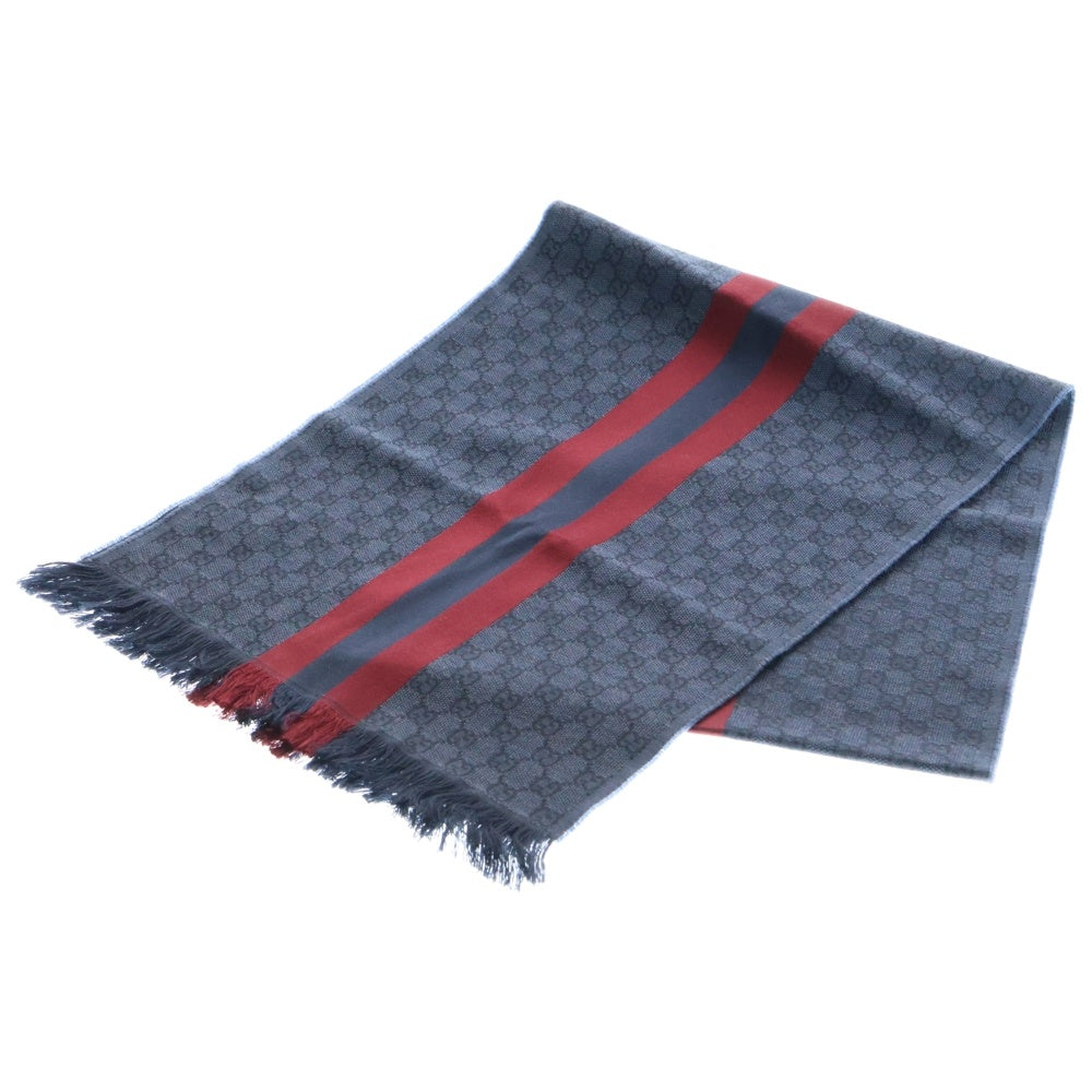 GUCCI(グッチ) ストール マフラー ブルー ウール 147351