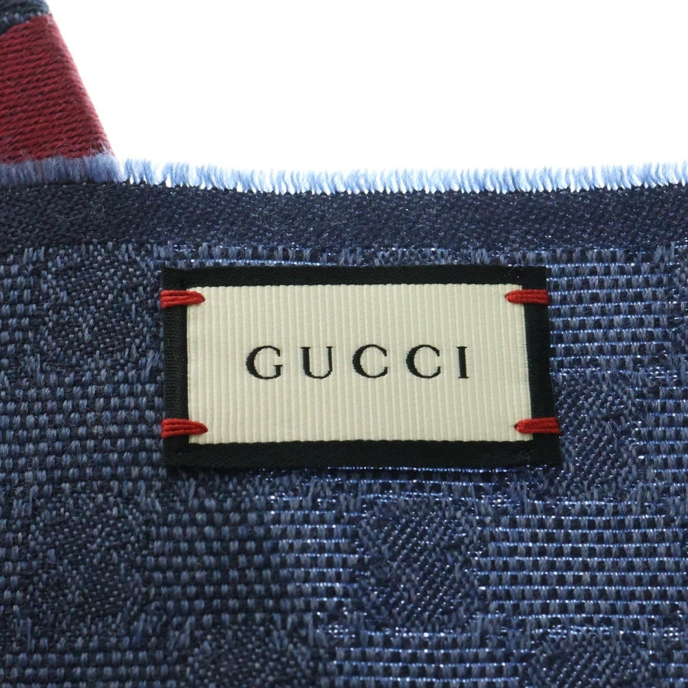 GUCCI(グッチ) ストール マフラー ブルー ウール 147351