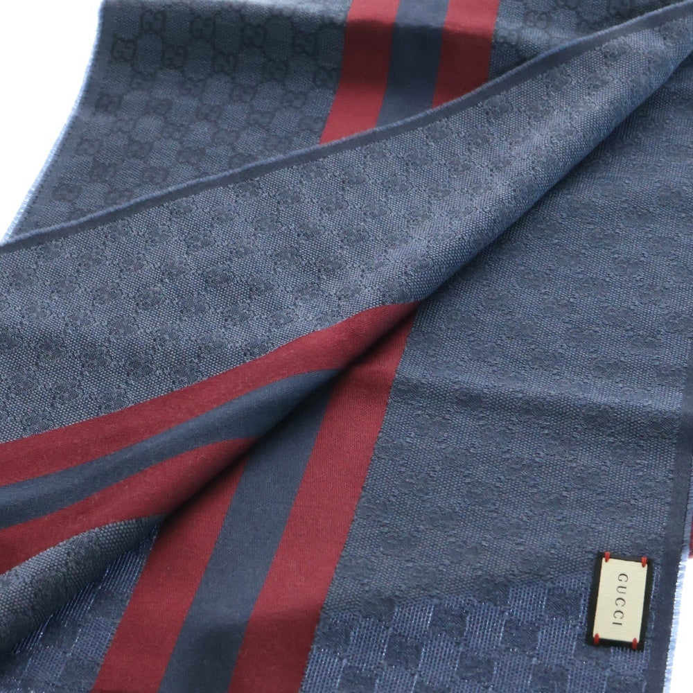GUCCI(グッチ) ストール マフラー ブルー ウール 147351