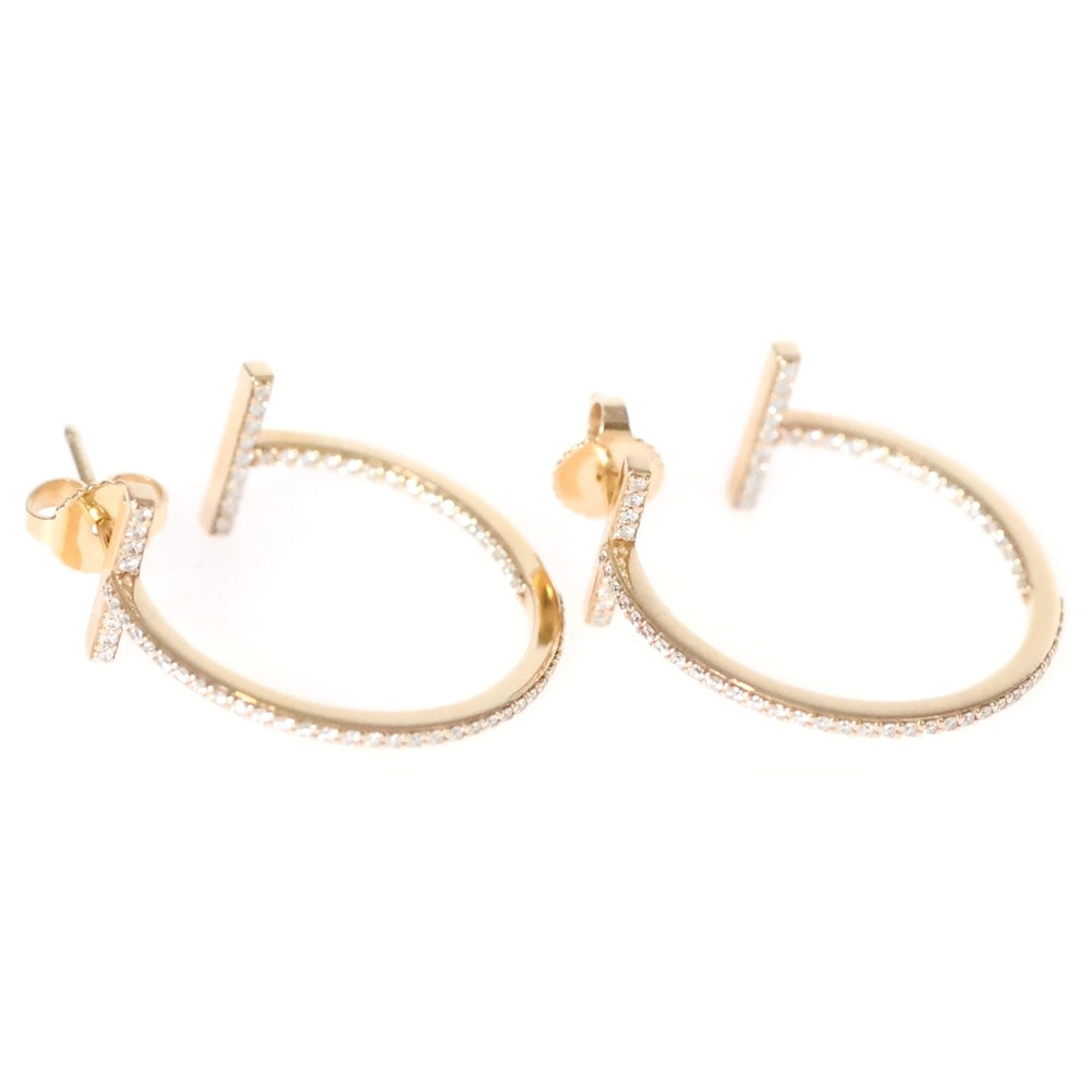 TIFFANY&Co(ティファニー) Tワイヤー ダイヤモンド フープピアス ミディアム Au750 K18 PG ピンクゴールド