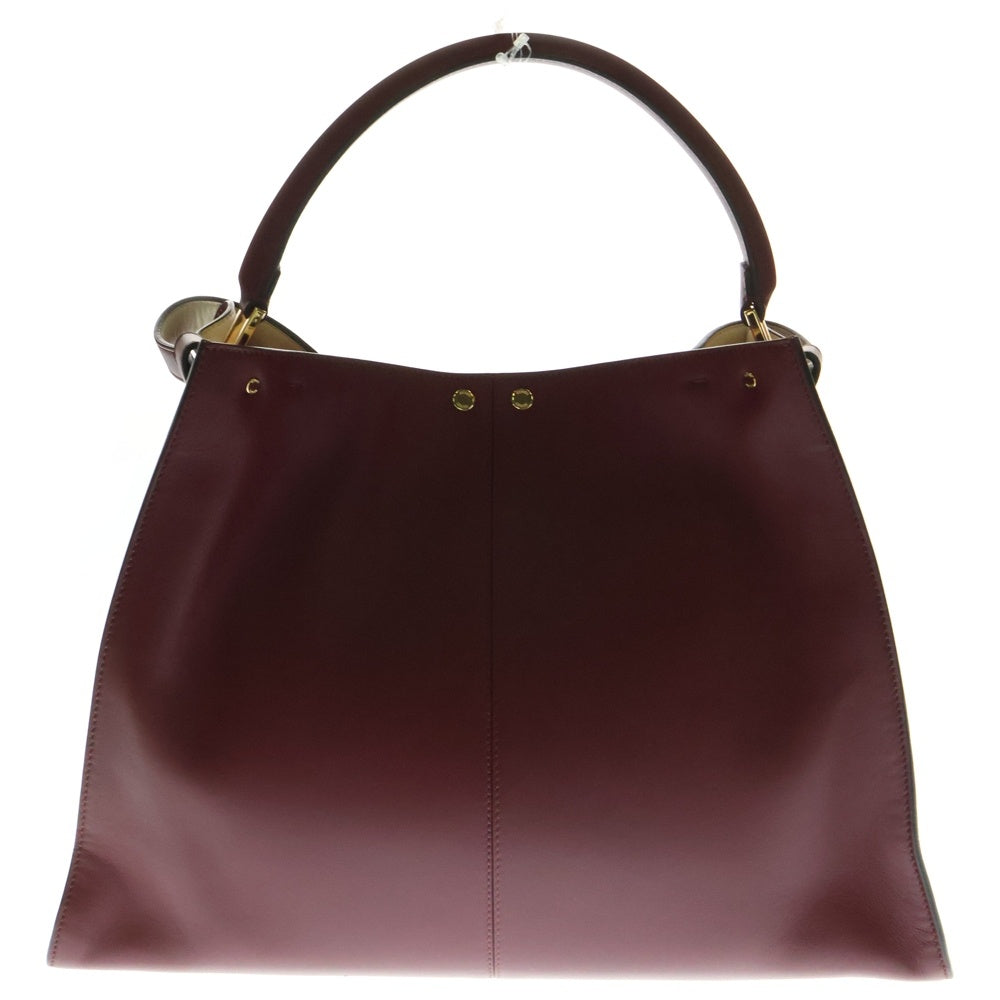FENDI(フェンディ) ピーカブー エックスライト ハンドバッグ トートバッグ レッド ボルドー レザー ゴールド金具 8BN304