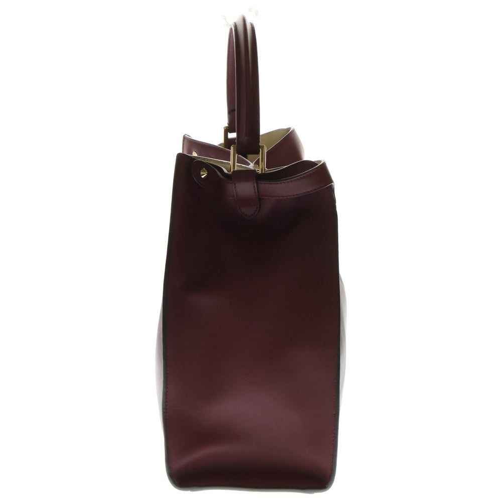 FENDI(フェンディ) ピーカブー エックスライト ハンドバッグ トートバッグ レッド ボルドー レザー ゴールド金具 8BN304