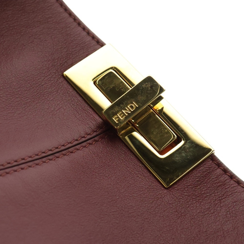 FENDI(フェンディ) ピーカブー エックスライト ハンドバッグ トートバッグ レッド ボルドー レザー ゴールド金具 8BN304