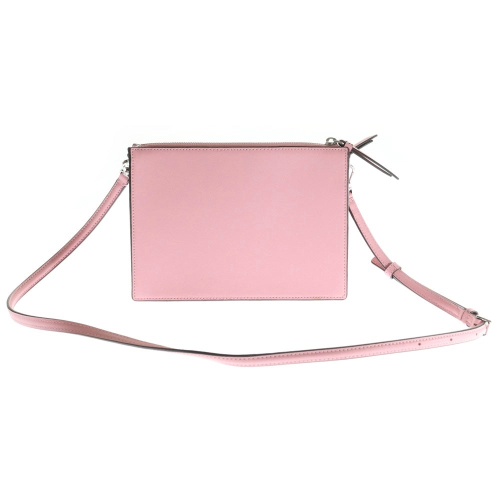 Kate Spade(ケイトスペード) ロゴプレート レザー ショルダーバッグ シルバー金具 ピンク