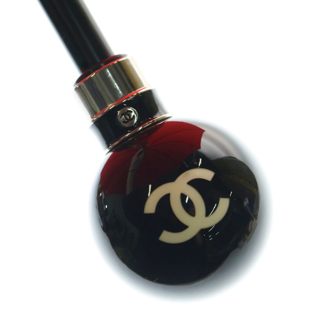 CHANEL(シャネル) ココマーク マトラッセ柄 折りたたみ傘 レッド/ブラック レディース