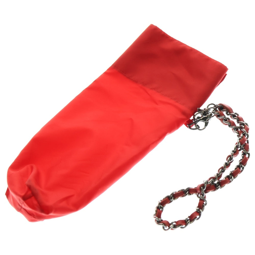 CHANEL(シャネル) ココマーク マトラッセ柄 折りたたみ傘 レッド/ブラック レディース