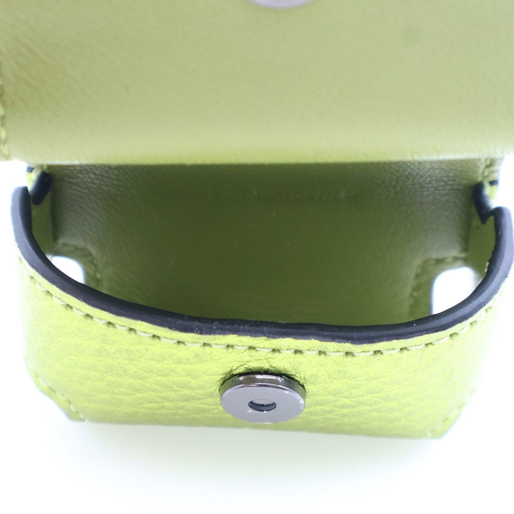 COACH(コーチ) メタリックレザー エアボッズ イヤホンケース バッグチャーム ライトグリーン