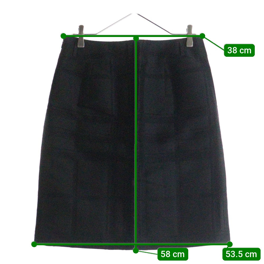 BURBERRY(バーバリー) チェック総柄 ナイロン コットン タイトミニスカート ブラック レディース B2S13-308-09