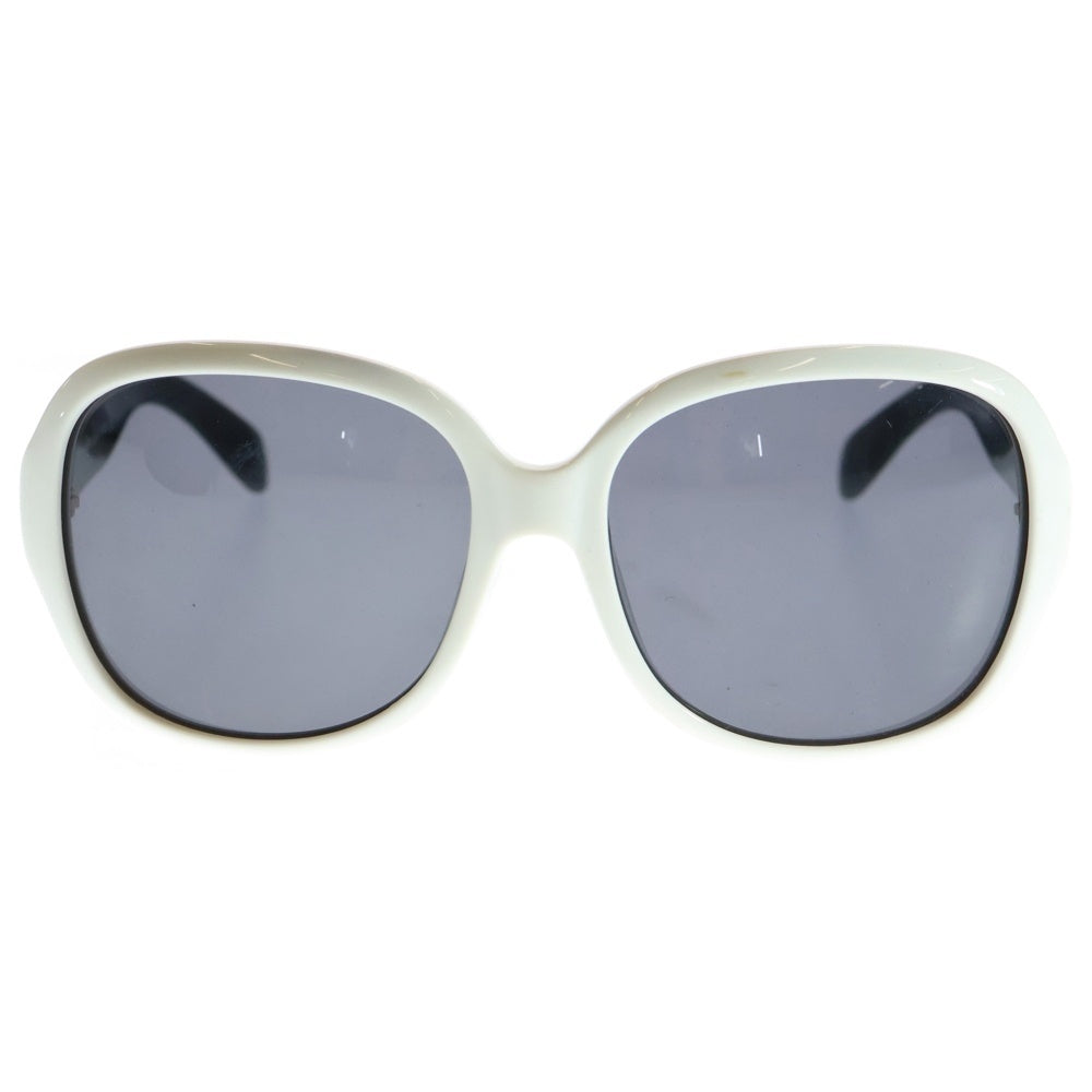 MARC BY MARC JACOBS(マーク バイ マーク ジェイコブス) テンプルロゴ プリント ボストンフレーム カラーレンズ サングラス メガネ 眼鏡 アイウェア ホワイト/ブラック
