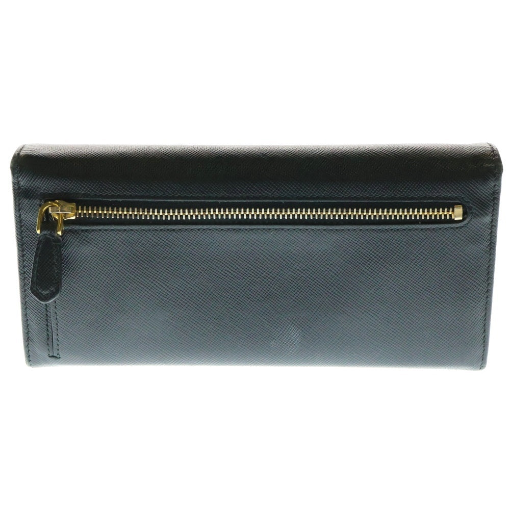 PRADA(プラダ) サフィアーノ ロゴ 長財布 ロングウォレット カードケース ブラック ゴールド金具 レザー