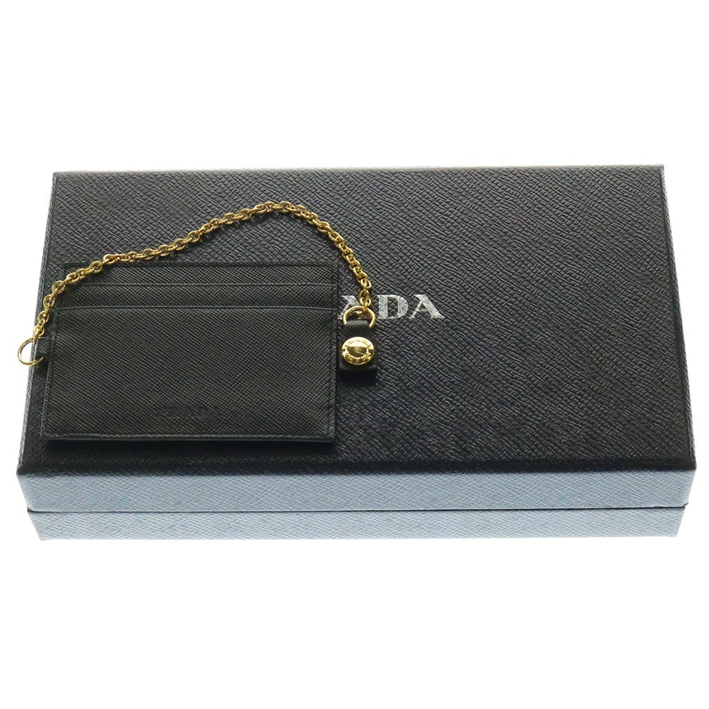 PRADA(プラダ) サフィアーノ ロゴ 長財布 ロングウォレット カードケース ブラック ゴールド金具 レザー