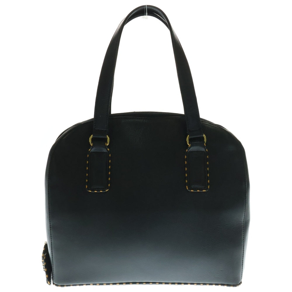 VALENTINO(ヴァレンティノ) ステッチ ハンドバッグ 肩掛けバッグ ブラック レザー