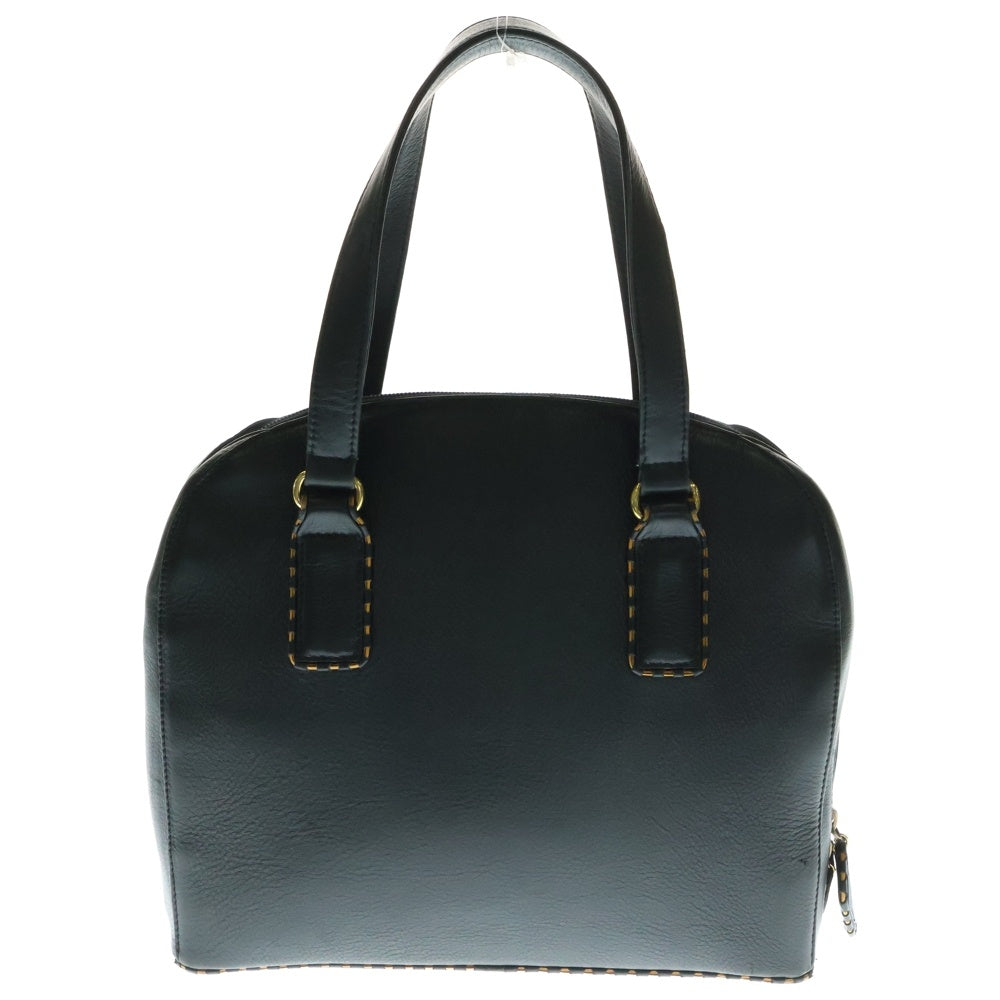 VALENTINO(ヴァレンティノ) ステッチ ハンドバッグ 肩掛けバッグ ブラック レザー