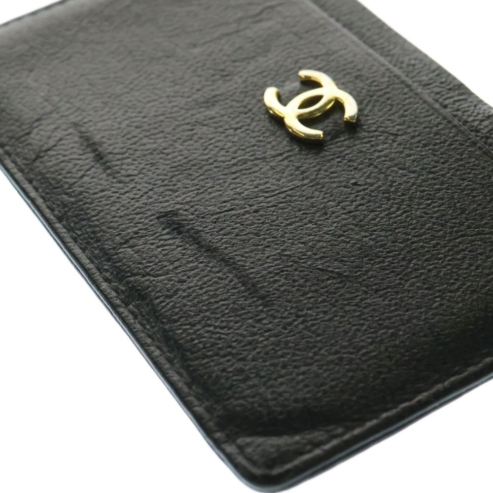CHANEL(シャネル) ココマーク カードケース 名刺入れ ブラック ゴールド金具 レザー レディース