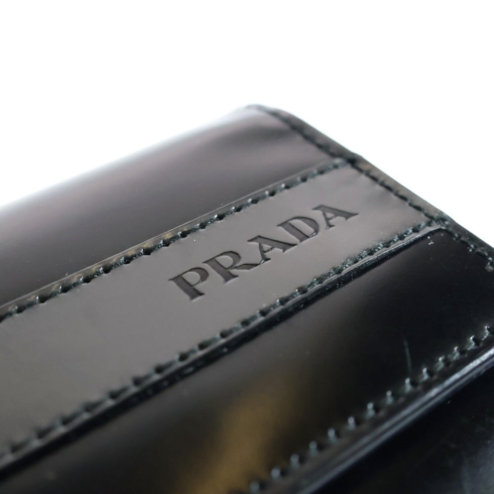 PRADA(プラダ) 6連キーケース キーホルダー キーリング バッグチャーム ブラック シルバー金具 パテント 2M0025