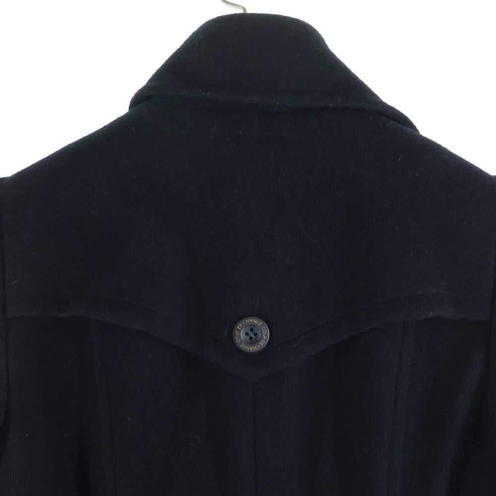NO BRAND(ノーブランド) メルトンウール トレンチ ロングコート ブラック レディース