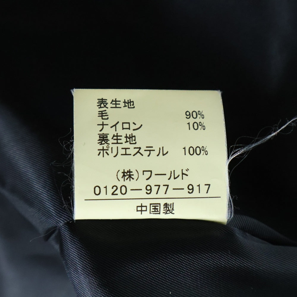NO BRAND(ノーブランド) メルトンウール トレンチ ロングコート ブラック レディース