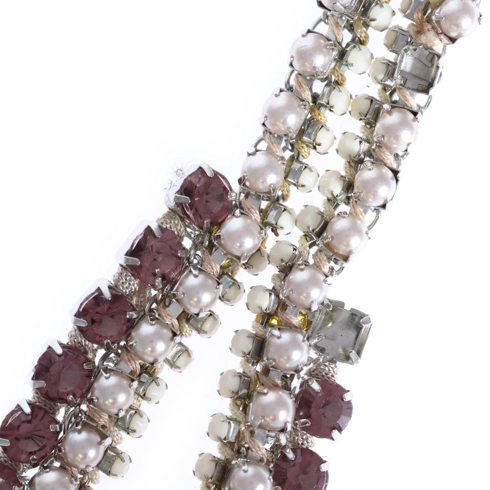 BEAUTY&YOUTH UNITED ARROWS(ビューティーアンドユースユナイテッドアローズ) フェイクパール ビーズ ビジュー装飾 チョーカー ネックレス ホワイト/ピンク レディース